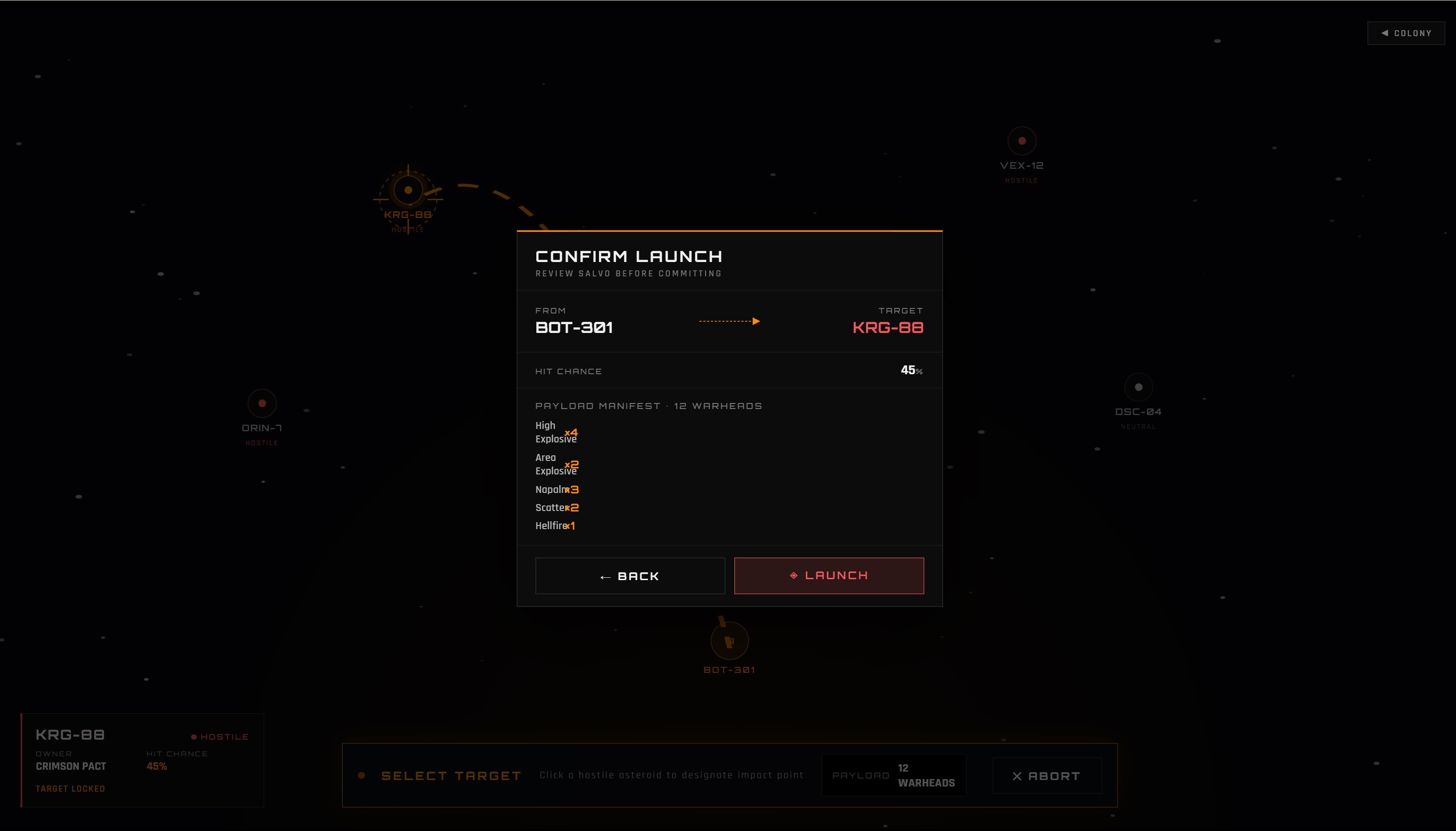 Missile Trajectory Mockup